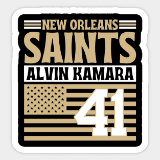 New Orleans Saints Kamara 41 American Flag Football Sticker